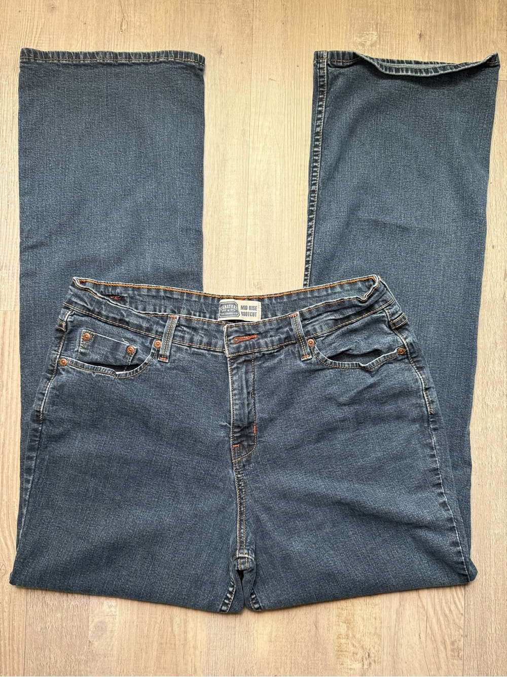 Signature by Levi Strauss Dark Blue Straight Leg Jeans